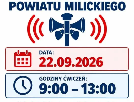 Test systemu ostrzegania i alarmowania w powiecie milickim – 24 września 2026