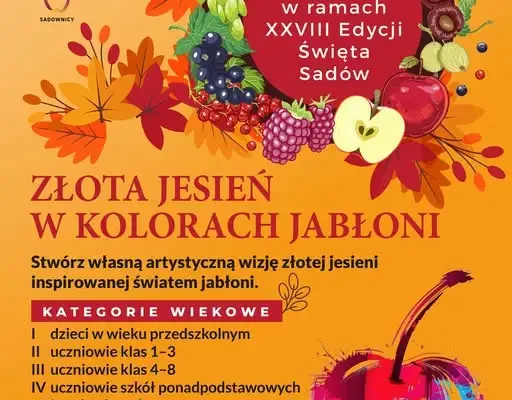 Konkurs plastyczny „Złota Jesień w Kolorach Jabłoni” – zgłoszenia do 24 września