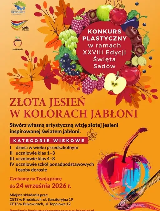 Konkurs plastyczny „Złota Jesień w Kolorach Jabłoni” – zgłoszenia do 24 września
