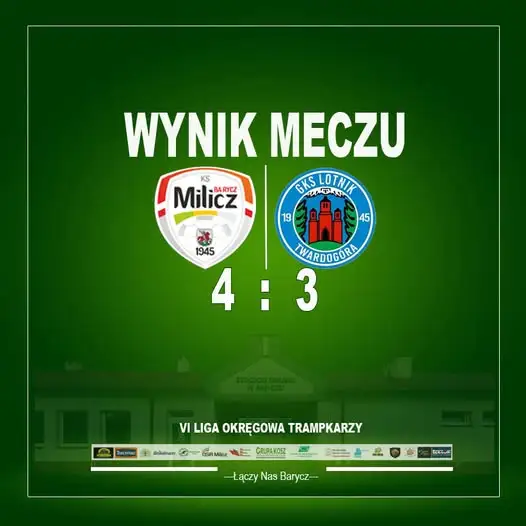 Trampkarze KS Barycz Milicz wygrywają z Lotnikiem Twardogóra 4:3