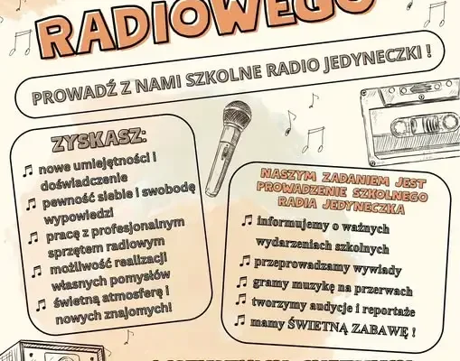 Szkolne Koło Radiowe zaprasza – dołącz do Radia Jedynaczki!