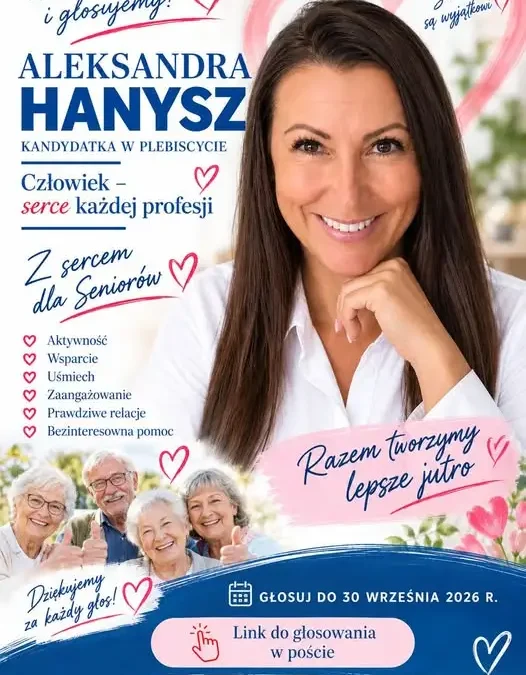Seniorzy z Milicza proszą o głosy dla swojej koordynatorki Aleksandry Hanysz