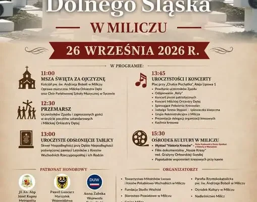 Zjazd Kresowian Dolnego Śląska w Miliczu – 26 września 2026
