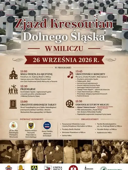 Zjazd Kresowian Dolnego Śląska w Miliczu – 26 września 2026
