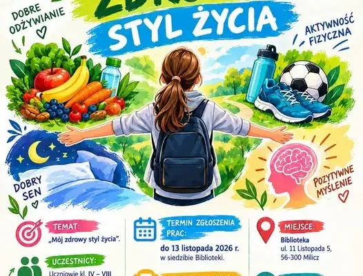Konkurs plastyczny „Mój zdrowy styl życia” dla uczniów z powiatu milickiego