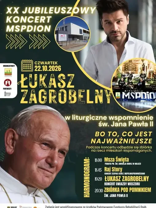 Milicz: XX jubileuszowe wydarzenie MSPDiON z Łukaszem Zagrobelny