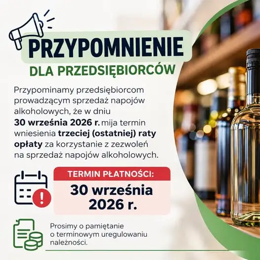Ostatnia szansa dla sprzedawców alkoholu – dziś mija termin trzeciej raty