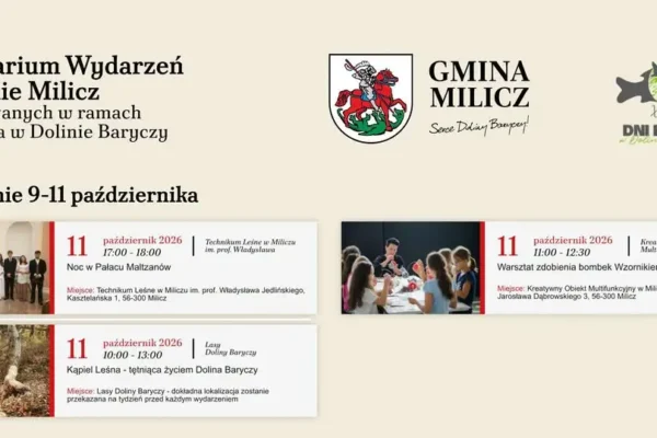Dni Karpia w Dolinie Baryczy – kalendarium wydarzeń w Miliczu (9–11 października 2026)