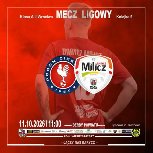 Derby powiatu milickiego: KS Barycz Milicz zagra z Pogonią Cieszków