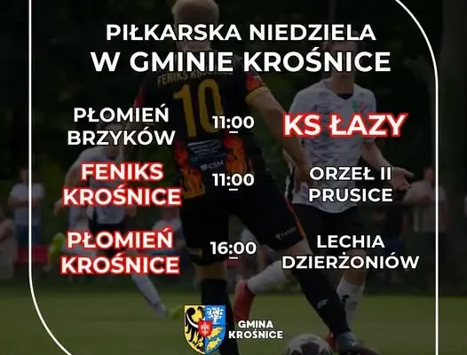 Piłkarska niedziela w gminie Krośnice – emocje na boisku i na trybunach