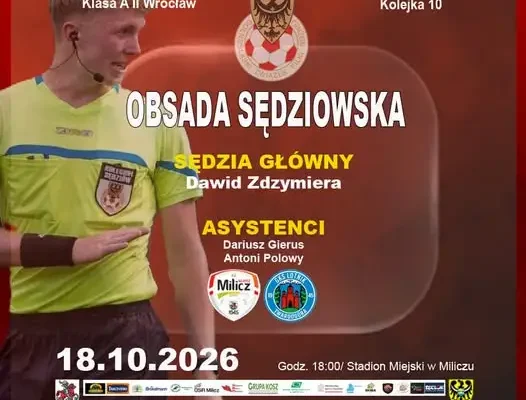 Obsada sędziowska meczu Lotnik Twardogóra – Barycz Milicz w klasie A