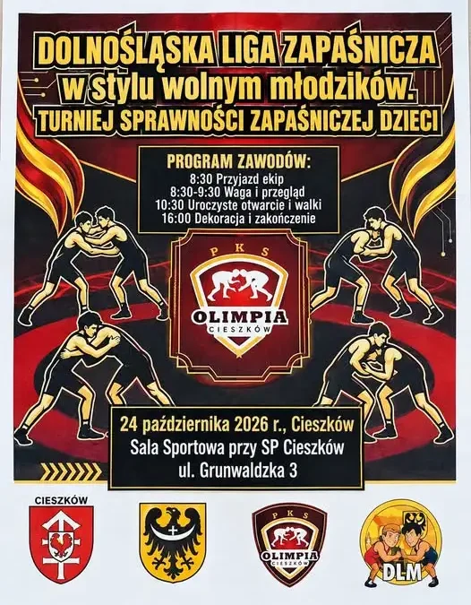 Zawody zapaśnicze w Cieszkowie już w sobotę – UKS Olimpia zaprasza do kibicowania