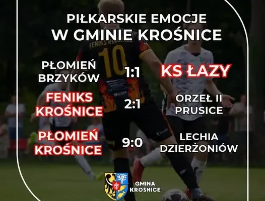 Piłkarski weekend w gminie Krośnice: Płomień i Feniks na zwycięskich torach