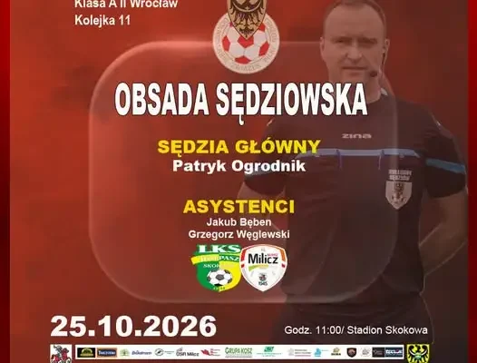 Obsada sędziowska na mecz LKS Dolpasz Skokowa – KS Barycz Milicz