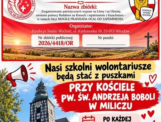 Szkolni wolontariusze z Milicza kwestują na rzecz Polaków na Kresach